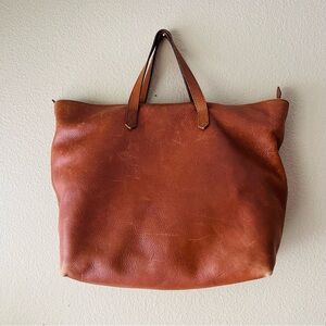 Madewell Brown Leather Tote Bag